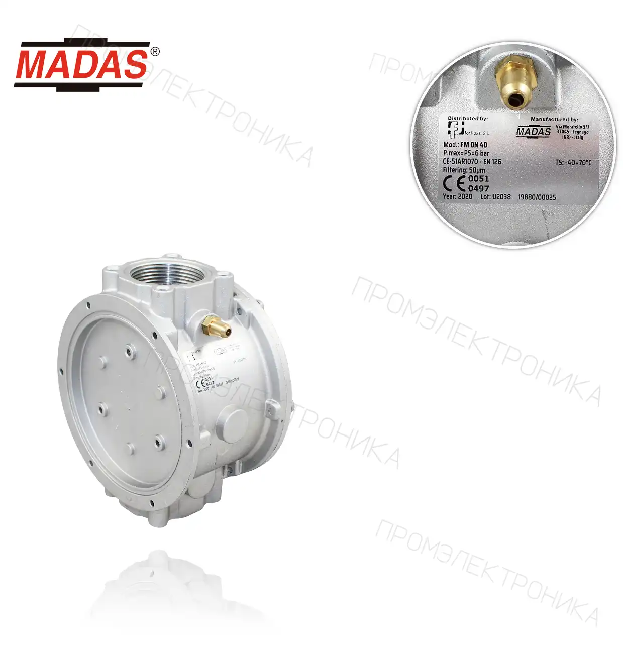 FM B50 резьба Rp 1.1/2” 50u P.max: 6bar