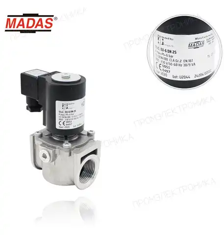 EV-6 автоматическая, N.C., P.max 6bar, резьбовая Rp 1" 230Vac 50-60Hz IP65 EV040000-608