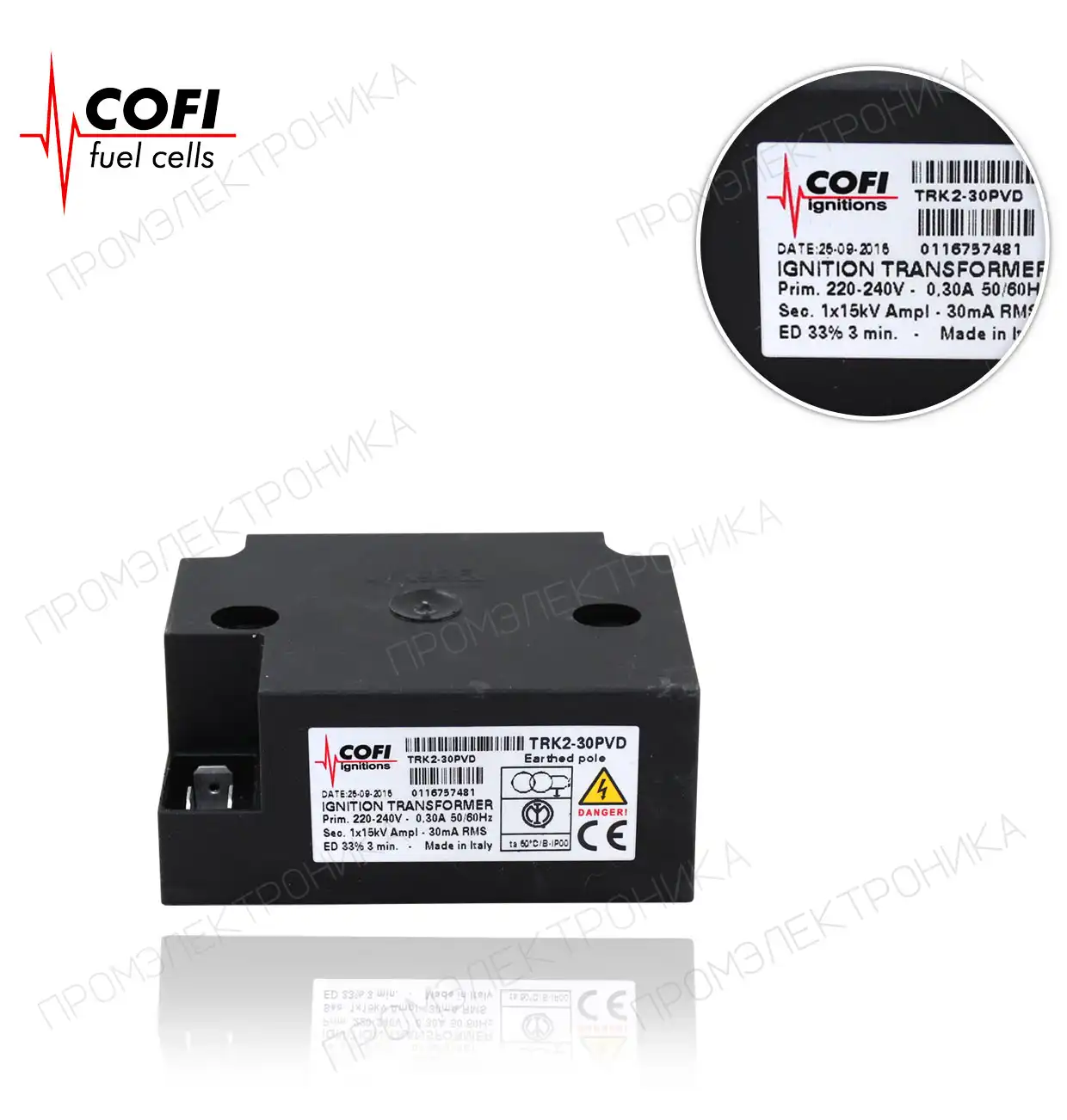 TRK2-30PVD 33% 1x15kV 30mA 220-240V/50-60Hz