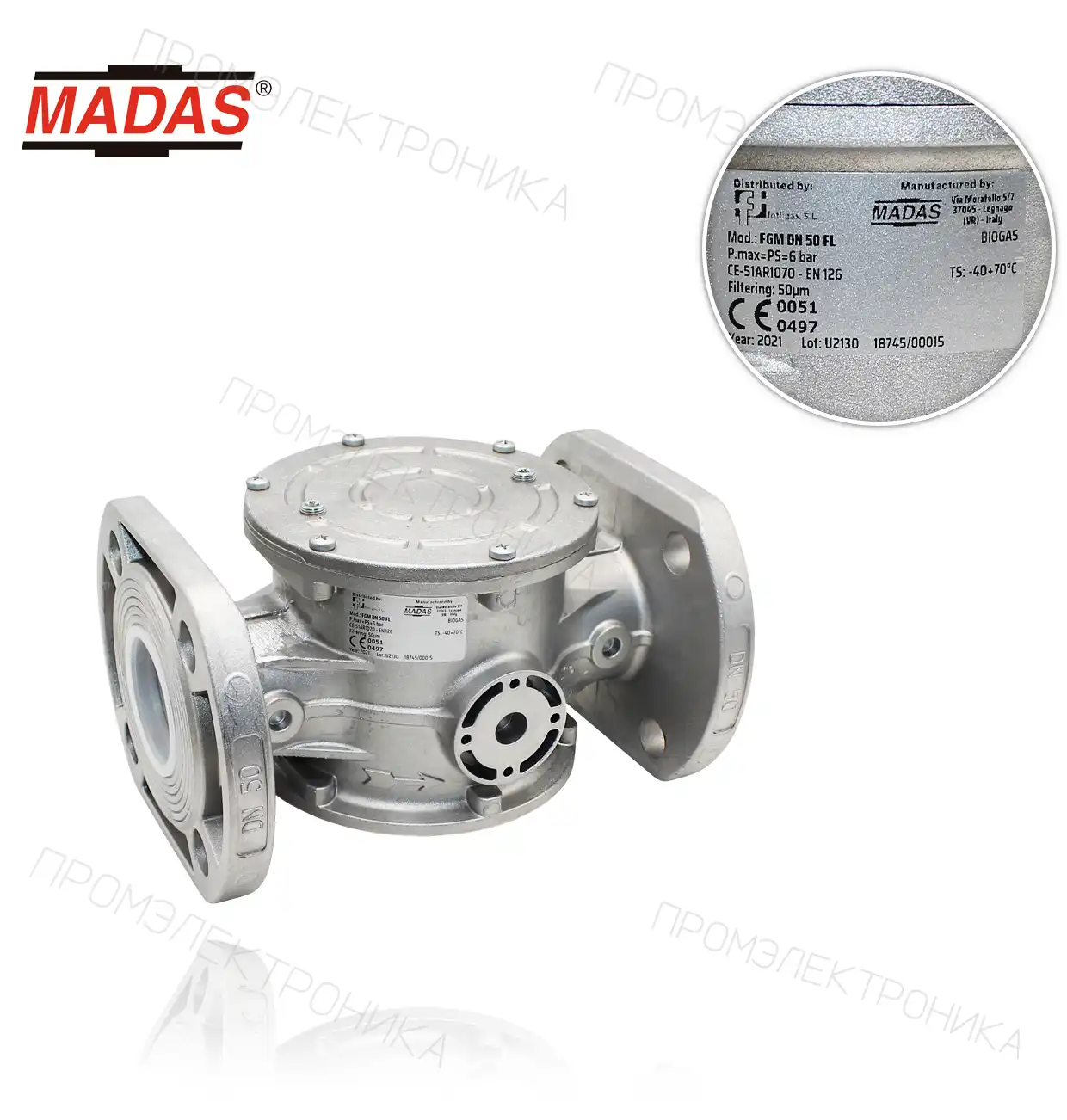 FGM FL H50 , фильтрующий 50µm, P.max: 6bar, фланцевый DN50, с отвод давление G1/8" фильтр FF500000-H50