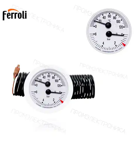 39806020 36400790 D52 0-120ºC / 0-6bar 1500mm White