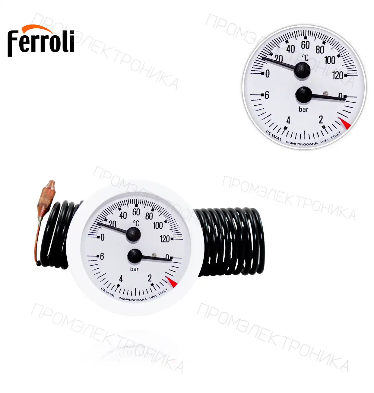 39806020 36400790 D52 0-120ºC / 0-6bar 1500mm White