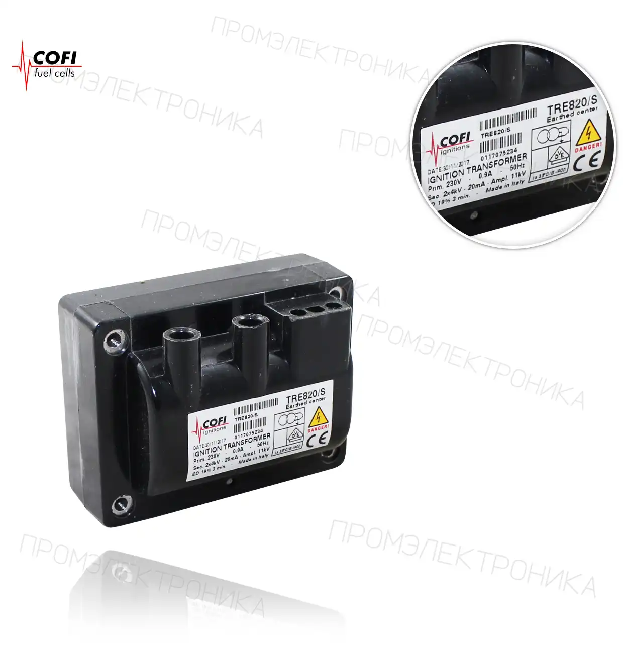 TRE 820/S 19% 2x4kV 20mA. 230V/50Hz