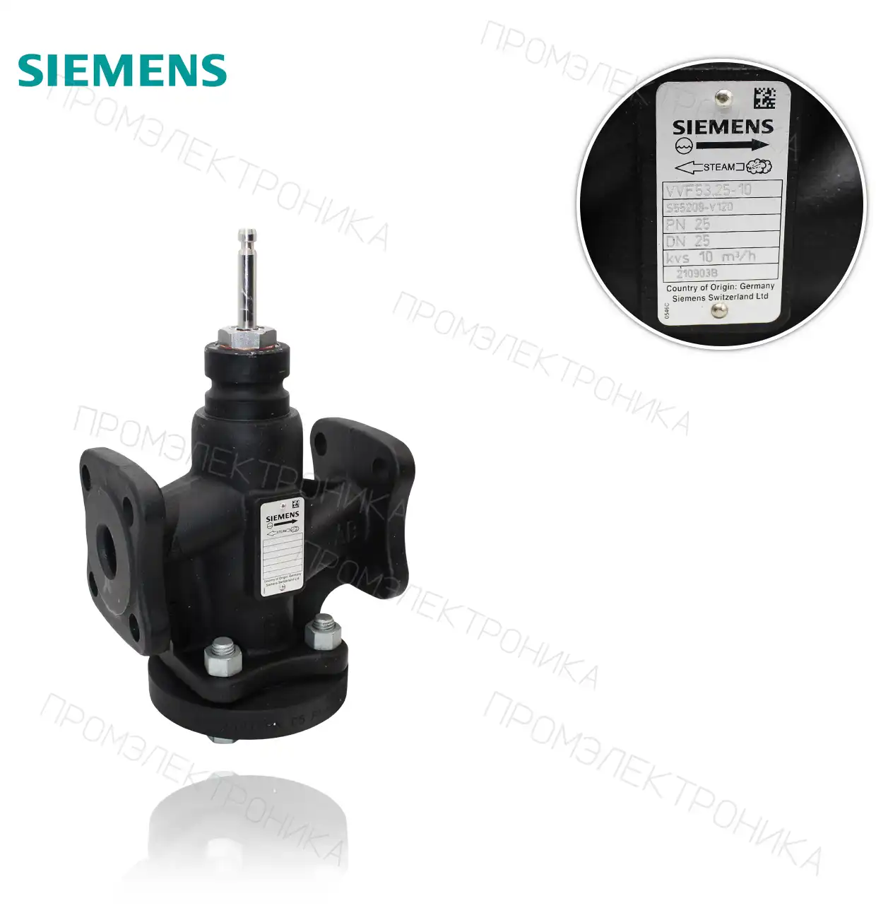 VVF 53.25-10 DN25 PN25 KV10 2 хода вода
