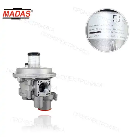 FRG/2MBZ с максимум SOV, P1: 0.5÷5 bar Rp 1" резьба P2: 90÷170 mbar