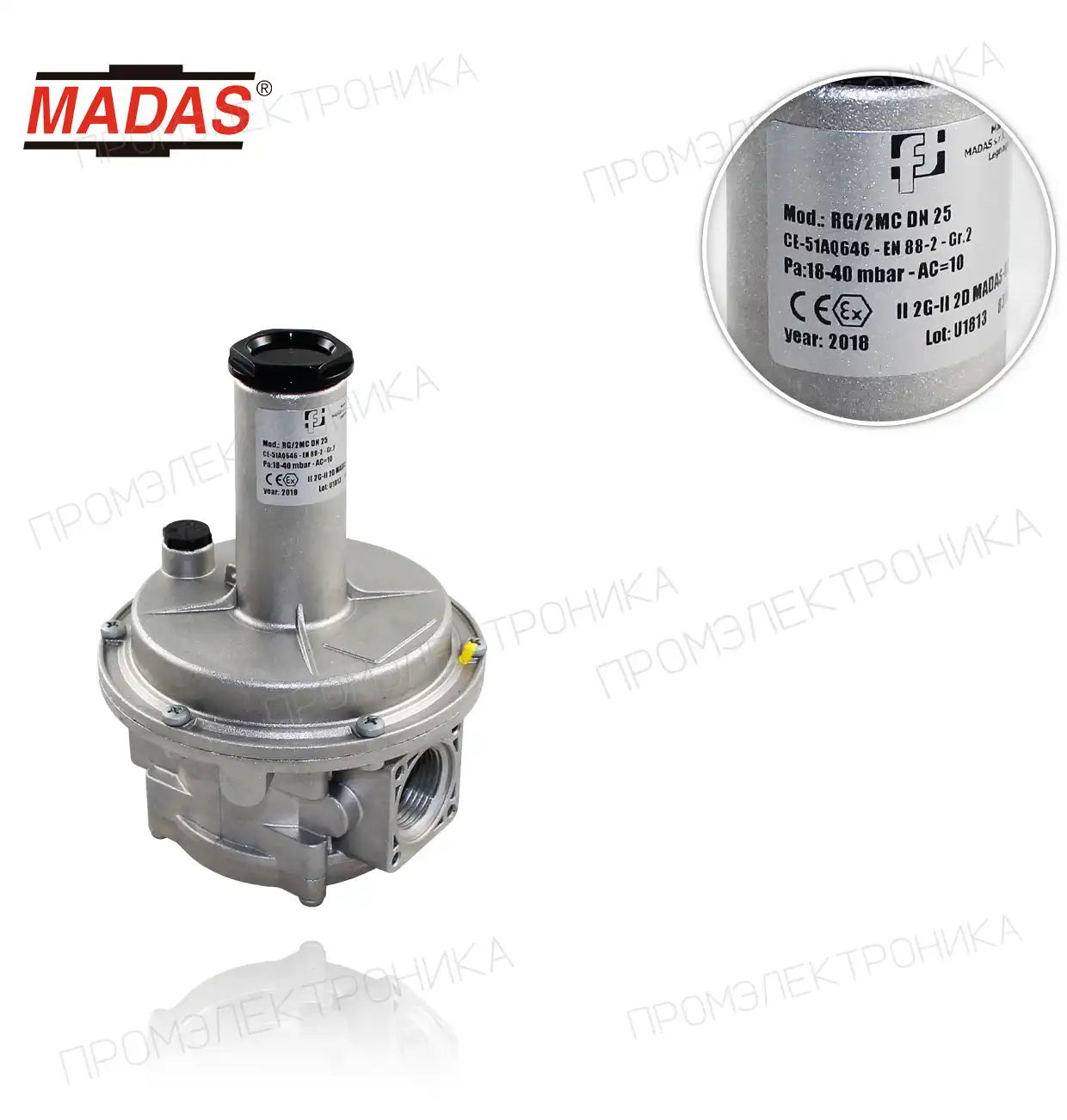 RG/2MC DN25 P1:0.5-1bar. Rp резьба 1" P2:18-40mbar. фильтр