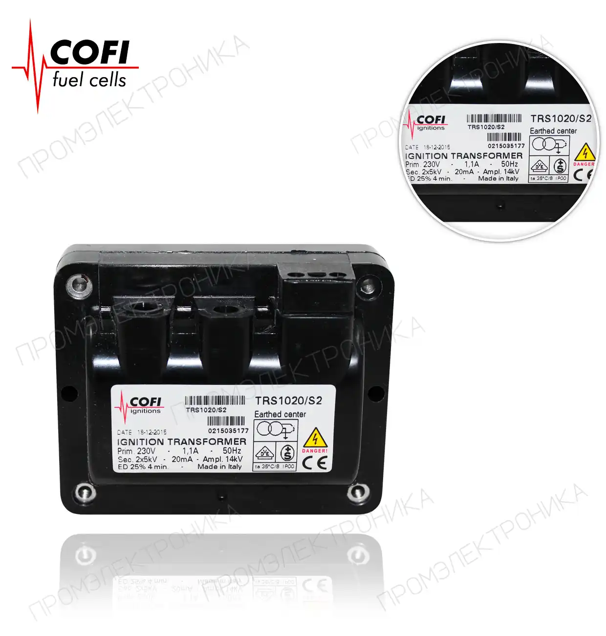 TRS 1020/S2 25% 2x5kV 20mA 230V/50Hz