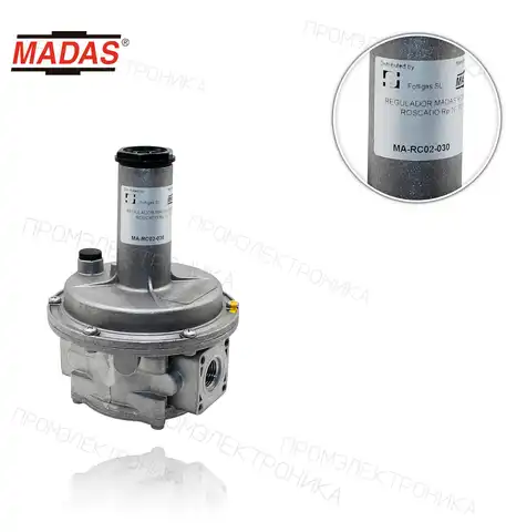 RG/2MC P1: 0,5÷1 bar, резьбовой Rp ½" P2: 40÷110 mbar FMA-RC02-030