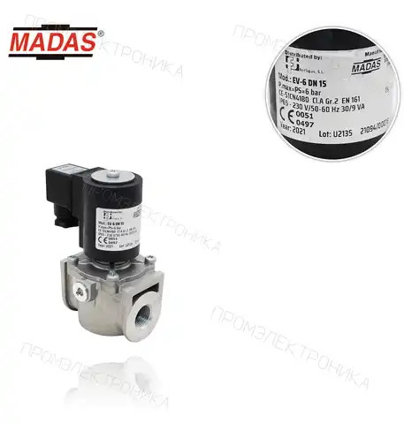 EV-6 автоматическая, N.C., P.max 6bar, резьбовая Rp 1/2" 230Vac 50-60Hz IP65 EV020000-608