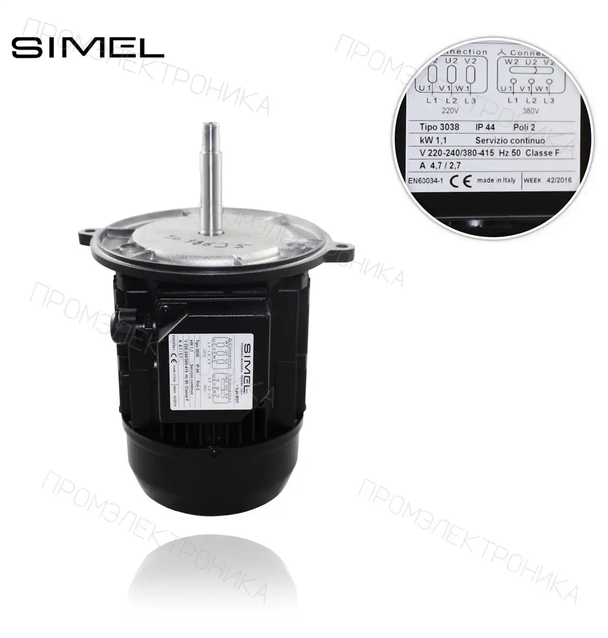MOT-3038 /3038 220-240/380-415V/50Hz. IP44 1.1KW