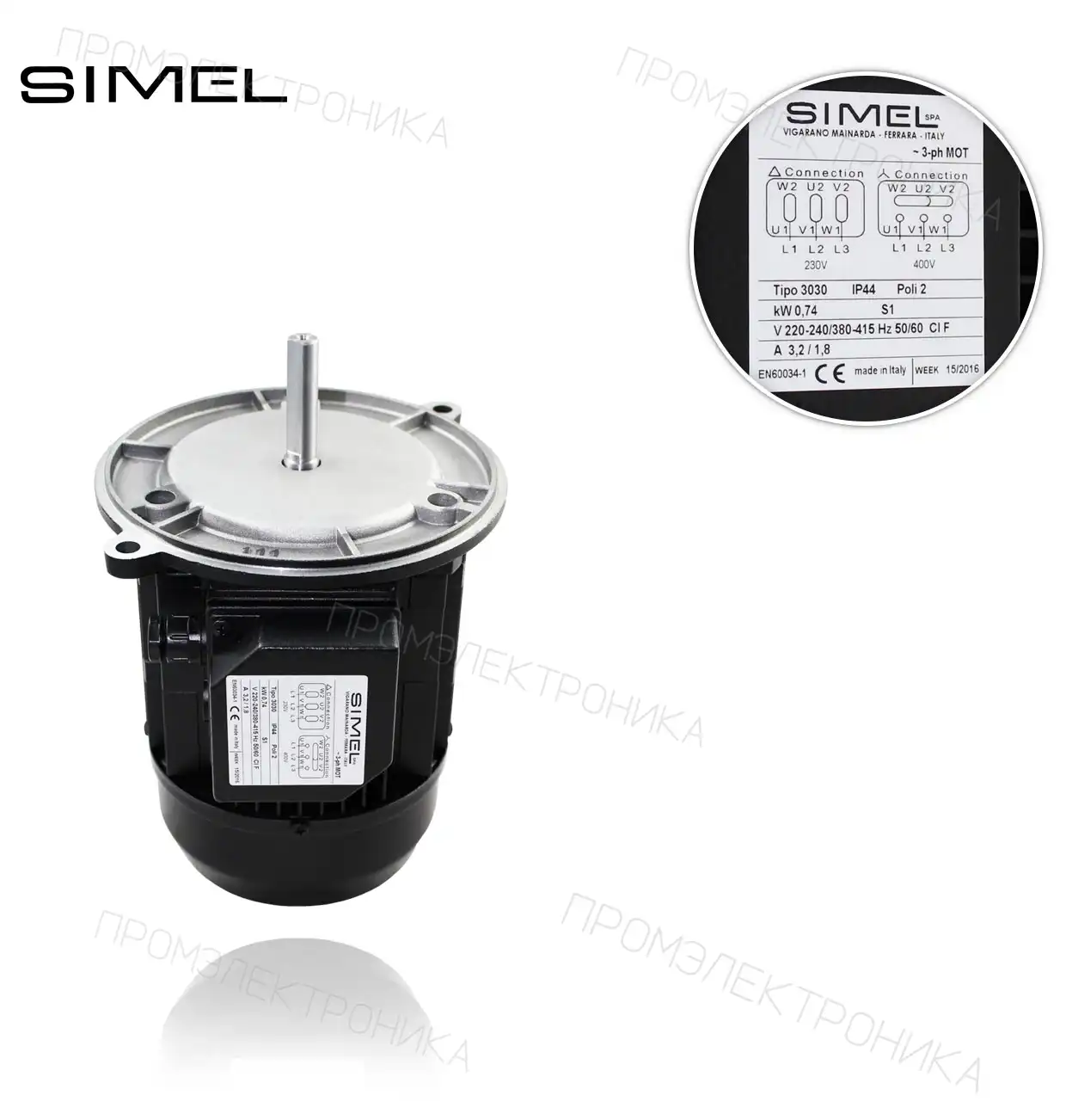 MOT-3030 3030 IP44 0.74KW 220/415V 50/60Hz три-фаза